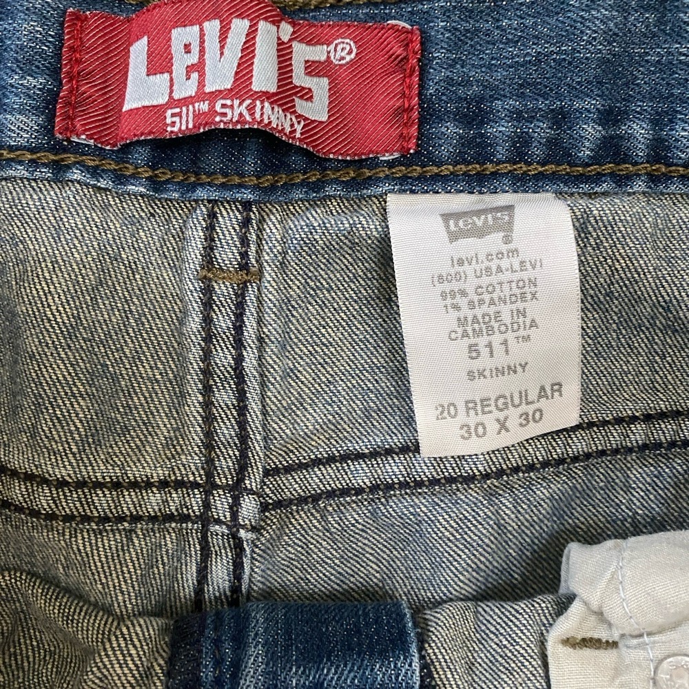 Y2K‎ Levi's 511 Skinny/Straight Jeans Medium Wash Size 30x30 2009 - Picture 5 of 5
